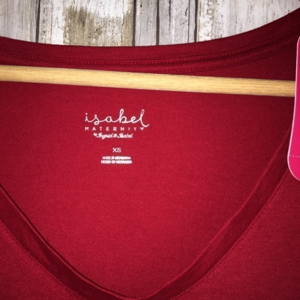 NWT Ingrid & Isabel Maternity Red Long Sleeve Blouse - Picture 5 of 5